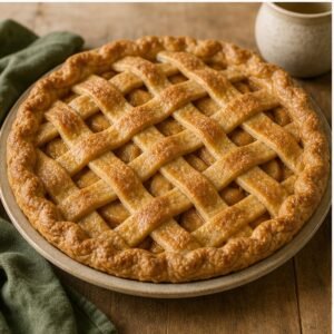 Homemade whole apple lattice pie